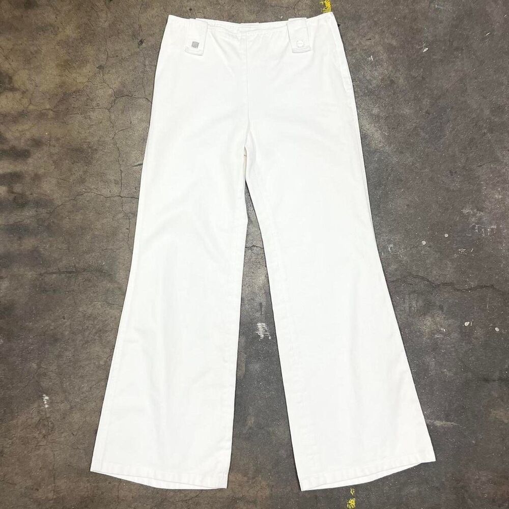 Y2k Chanel Identification 2001 low rise denim Jean wide leg pants 01P size 38